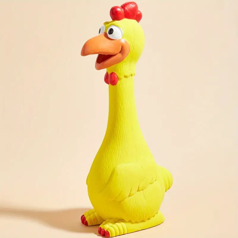 Dog Muzzle Silicone - Großes Cartoon-Latex-Kauspielzeug mit schreiendem Huhn und