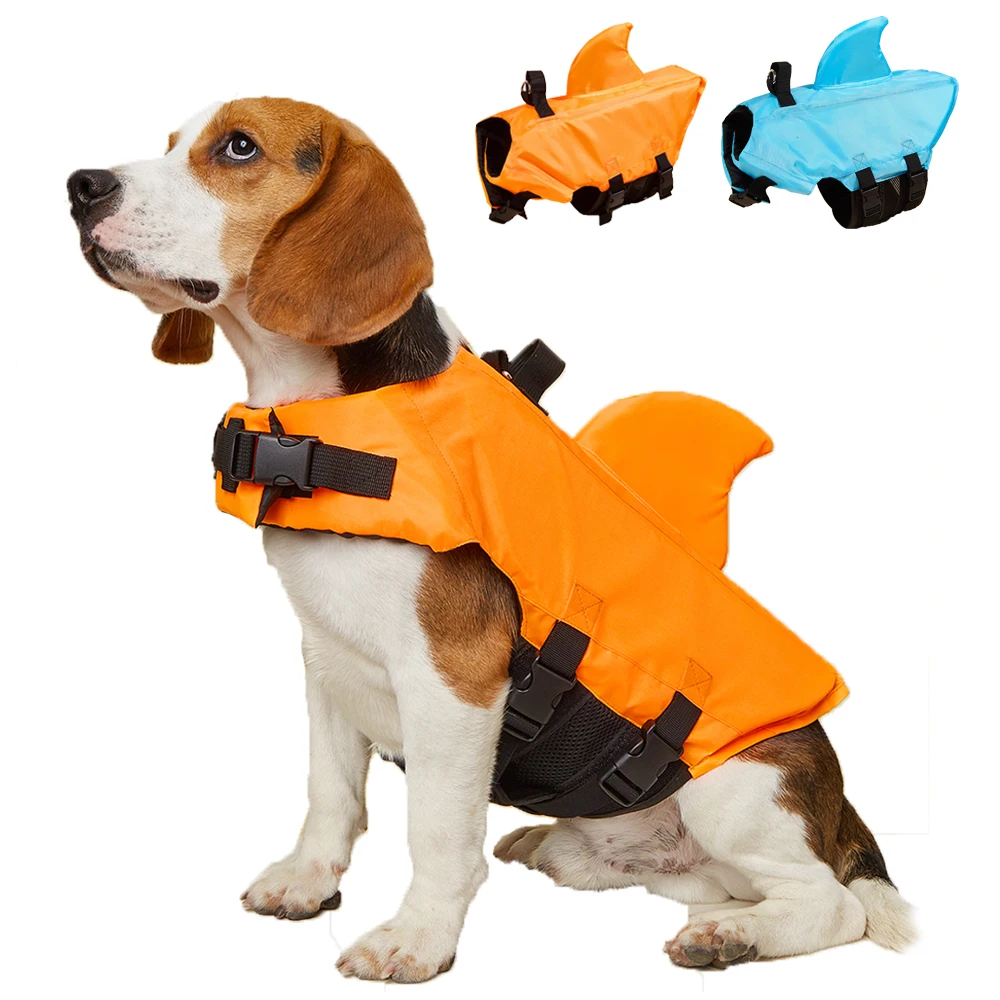 Dog Life Jacket - 2026 Haifischflossen-Hundeschwimmweste mit verbessertem Auftrieb für