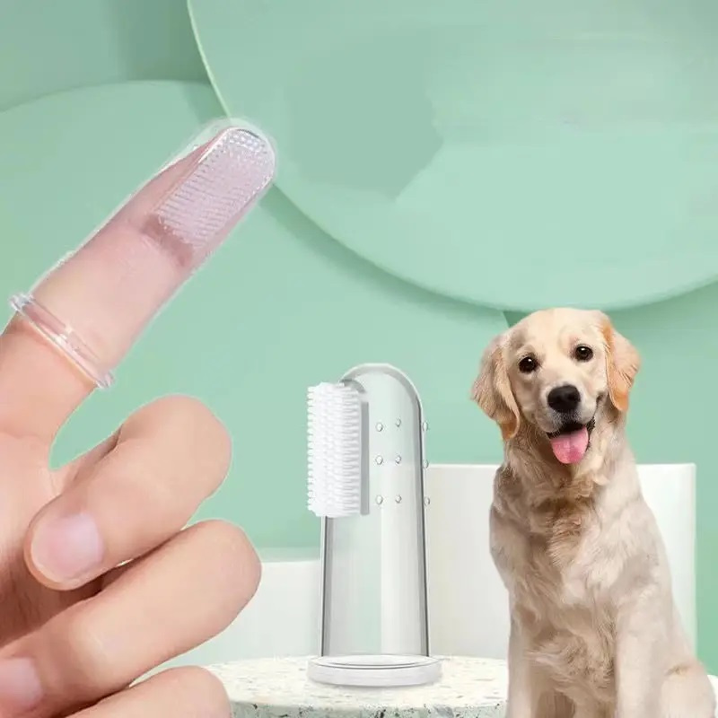 Dog Muzzle Silicone - 5 Haustier-Finger-Zahnbürsten für die effektive Zahnreinigung.